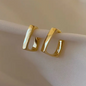 Minimalist Gold Hoop Earrings, 18k Gold Plated | Hypoallergenic (Square/ Round)