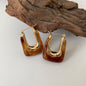 Square Chunky Acrylic Resin Earrings