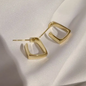 Minimalist Gold Hoop Earrings, 18k Gold Plated | Hypoallergenic (Square/ Round)